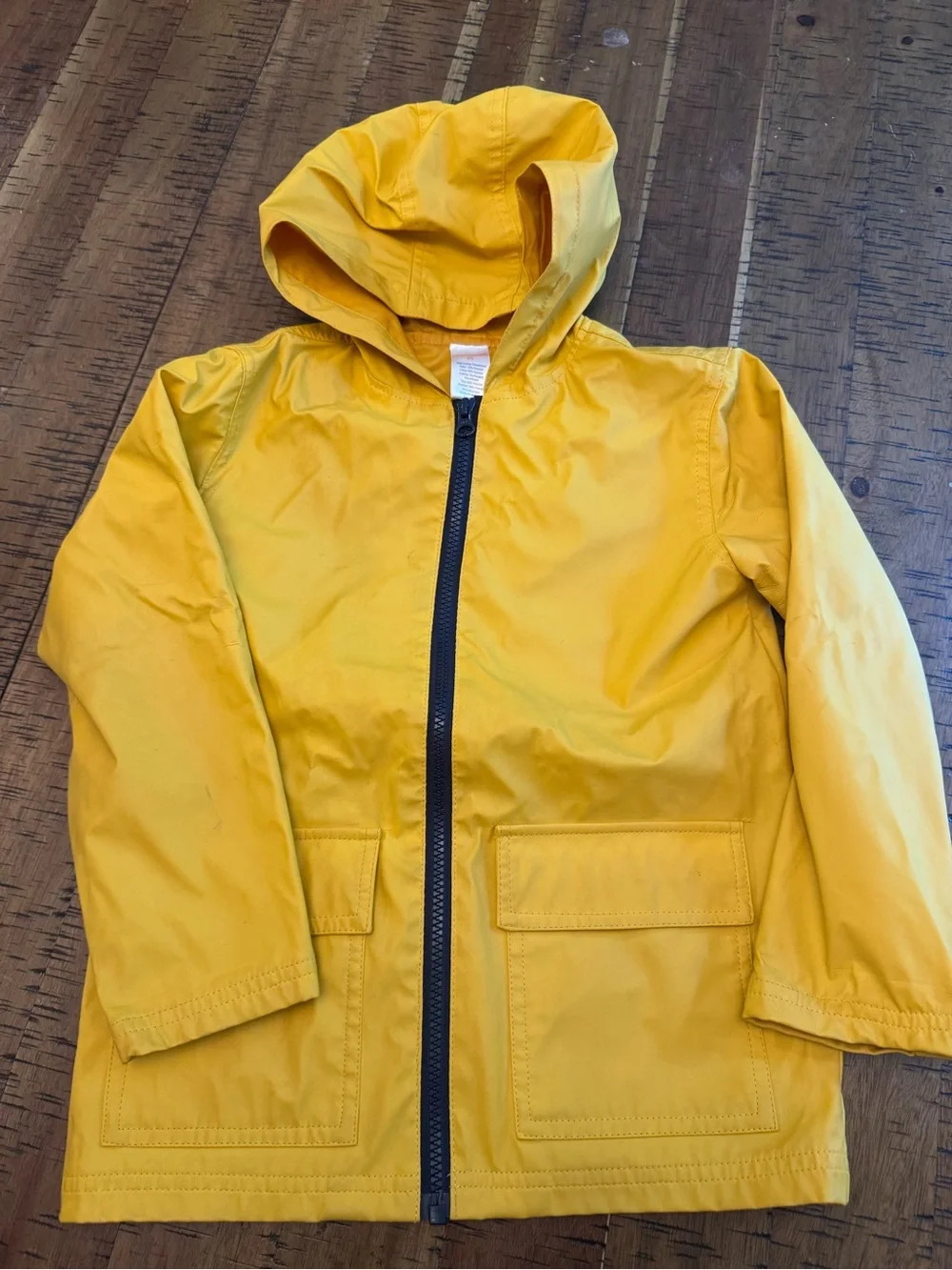 Gymboree 5t Bright Yellow Hooded Kids Raincoat